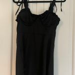 Bustier Black Satin Silky Mini Dress Photo 1