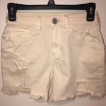 SO  curvy midi cream distressed jean shorts women’s size‎ 1/25 Photo 6