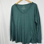 Torrid  Jersey V Neck Classic Fit Long Sleeve Heather Green Tee Size 2 Photo 7