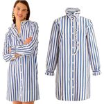 J.Crew NWT  Cottage Shirt Dress in Striped Cotton Poplin Size 8 Photo 1