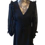 Black Swiss Dot Ruffle Accent Dress size medium 8/10 New with tags Photo 0