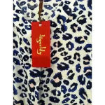 Tigerlily ‎ Anthropologie Navy Leopard Print Button Down Blouse size 6 NWT Photo 3