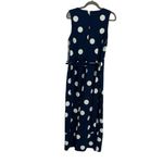 Karl Lagerfeld  Paris Women's Navy Polka Dot Wide Leg Sleeveless Jumpsuit Size 6 Photo 4