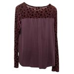 Cato Y2K Women Long Sleeve Top M Plum Velvet Burnout Floral Whimsigoth Romantic Photo 1