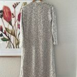 Long Cream Marled Duster Sweater Cozy Grandma Cardigan Loungewear Oversized Blue Size XS Photo 3