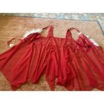 Zaful Christmas Pompoms Feather Trim Sheer Mesh Lace Panel Lingerie Babydoll Photo 2