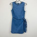 Lulus  Albena Medium Wash Denim Sleeveless Mini Wrap Dress Blue Casual Large Photo 4