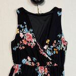 PaperMoon  Black Maxi Dress with Pink and Blue Floral Pattern Photo 1