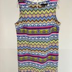 Madison Leigh 16 Sleeveless Shift Dress Zig Zag Chevron Bright Tassel Whimsygoth Photo 1