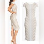 Dress the Population  Marcella White Sequin Stripe Cocktail Sheath Dress NEW M Photo 2