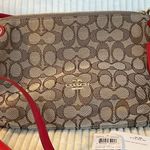 Coach Authentic Signature Crossbody Bag New tag Khaki/Red Photo 1