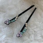 Pair of Pastel Color Blue Purple Crystal Hair Pin Multiple Photo 0