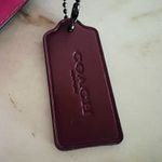 Coach Hutton Black Cherry Leather Snakeskin Detail Shoulder Bag Photo 9