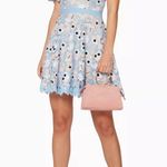 TALULAH LA MAISON  Infatuation Floral Lace Mini Dress Blue Tan Small Photo 1