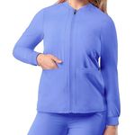 ADAR Addition Scrubs Zippered Bomber Scrub Jacket in Sky Blue, Size XL NWT Blue Photo 0