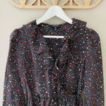 Madewell  Silk Ruffle Wrap Blouse Starry Night Print Sz XS Photo 1