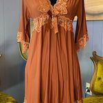 Deep V Neck Floral Lace Boho Babydoll Slip Dress Photo 0