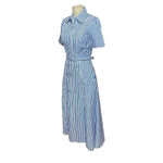 Nicholas Tiana Cotton Shirt Dress In Bengal Stripe Olympic Blue Size US 0 Photo 6
