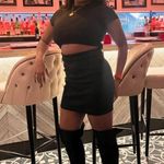 H&M Black  Divided Mini Sweater Dress Photo 3