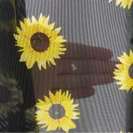 NYC Small Sheer Sunflower Mesh Kimono Beach Coverup Boho Summer Longline Black Photo 3