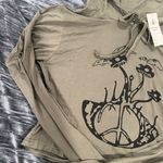 Kathmandu Imports Olive Green Hoodie with Peace Symbol Graphic Size L Photo 5