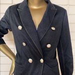 T Tahari NWT  Denim Knit Long Double Breasted Power Blazer, 12 Photo 5