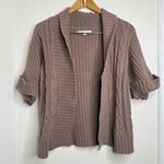Old Navy Open Front Cardigan Sweater Cable Knit Women’s Size Medium Taupe Tan Photo 0