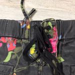 Pam & Gela  Black Floral High Waist Shorts Size Large Photo 4