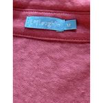 J. McLaughlin ‎ Brynn Top Womens Medium Pink 3/4 Sleeve Linen Blend Knit Button Photo 2