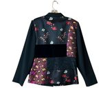 Vtg. David Warren 2 piece Floral velvet middle Jacket w/ matching pants. SZ. 10 Black Photo 2