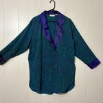 Victoria's Secret Vintage Gold Label Green Paisley Nightgown Boyfriend Shirt S Photo 1