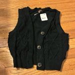 Free People Denson Cropped black Sweater Vest Photo 0