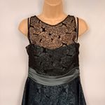 Vintage Y2K Formal Dress Juniors Large Blue Black Lace Whimsigoth Fairy Sparkle Photo 1