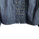 JM Collection Women Jacket 14 Blue Chambray Soft Denim Decorative Trim Blazer Photo 5