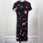 Vintage 80s E.D.Michaels Floral butterfly Dress Cottagecore Modest whimsical 4 Red Photo 1