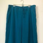 French Laundry NEW NWT  Plus Size Teal Blue Wide Leg Drawstring Pull On Pants 1X Photo 3