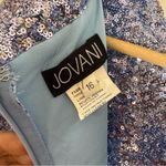 Jovani  sparkling blue Embellished Long Sleeve sheath Dress 25950 ladies size 16 Photo 14