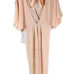 Topshop Dress Deep V Flutter Sleeve Tie Back Low Back Cold Shoulder Peach Size 4 Photo 1
