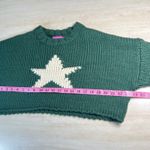 Edikted Green Star Crop Knit Sweater Women's XS S Chunky Cozy Photo 6
