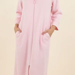 Collette by Miss Elaine Pink Zip Robe XL Quilted Long Sleeve Housecoat Pockets Photo 0