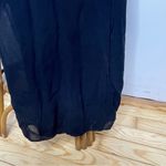 Reformation Ingrid Black Maxi Event Dress Slit Chiffon Strapless Spaghetti Strap Photo 3