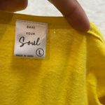 Women’s Mexican embroidered floral print peasant cotton boho top Yellow Size L Photo 7