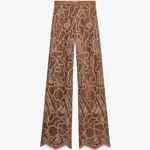 ZARA  Suede Crochet Pants Set Photo 3