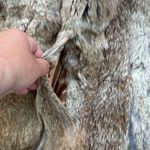 Vintage Rabbit Fur Vest Brown Tan Size M Photo 9