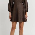 NWT DISSH EVANS DARK CHOC LINEN MINI DRESS Size 2 Photo 0