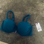 Shade & Shore Women's Light Lift Shirred Underwire Bikini Top - Teal Blue Photo 8