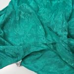 Vintage Damask Teal Green Square Scarf Rayon Floral Jacquard 34" Retro‎ Flowers Photo 1