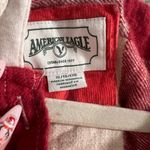 American Eagle Red Plaid Flannel Button-Up Hoodie - size XL Photo 7