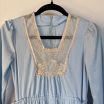 Vintage Prairie Blue Maxi Dress Lace Tiered Western Pioneer Cottage Modest Folk Photo 3