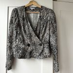 & Other Stories & Other Stories Peplum Duo Button Wrap Blouse Animal Print Wrap Front Long 12 Photo 2